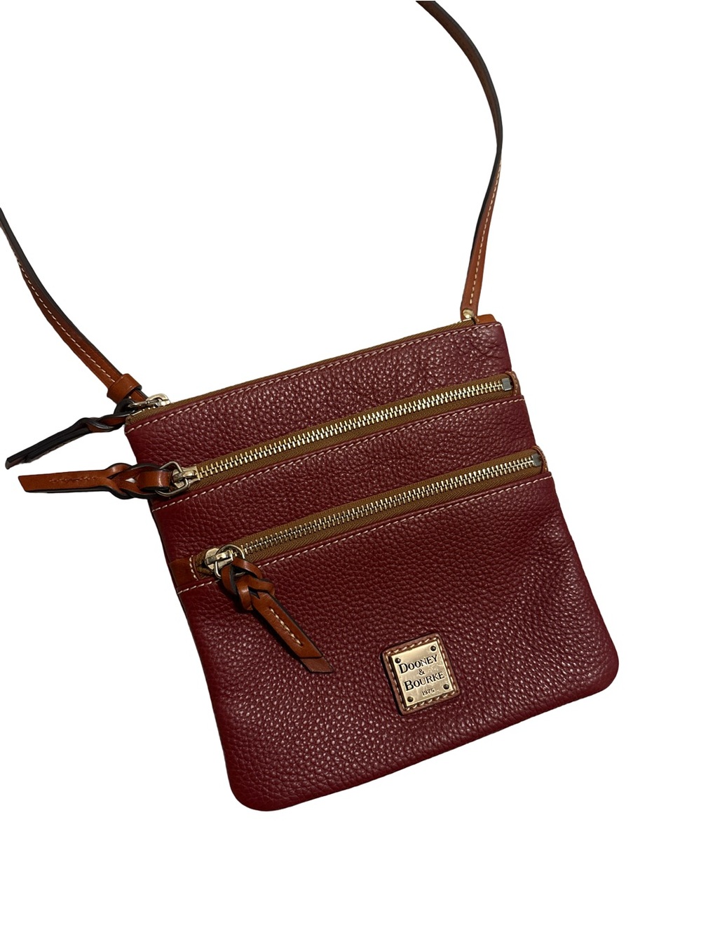 Dooney & Bourke Wine Pebble Leather Crossbody